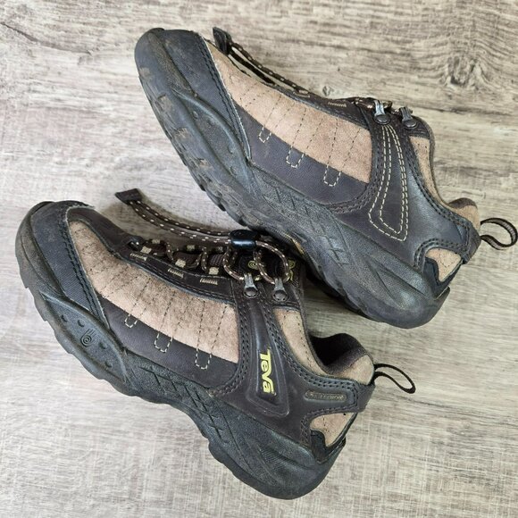 Teva Hiking Walking Shoes Youth Boys 12 Brown & Black Leather Sneaker Tideseal - Picture 5 of 10